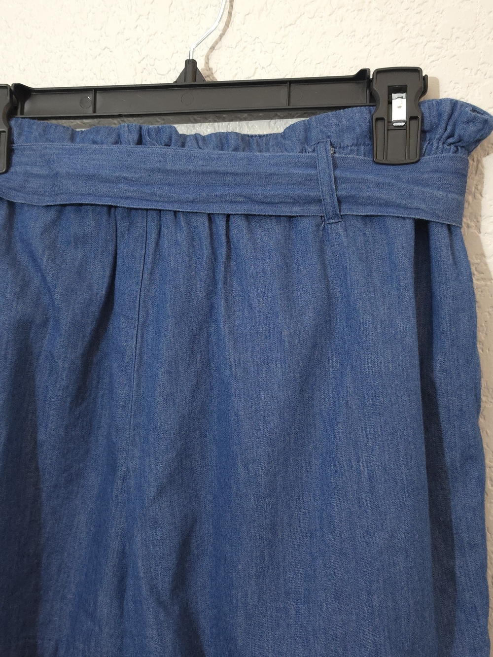 Aaron & Amber High Rise Scalloped Hem Tie-Belt Shorts Blue Womens Size Large - Picture 4 of 11